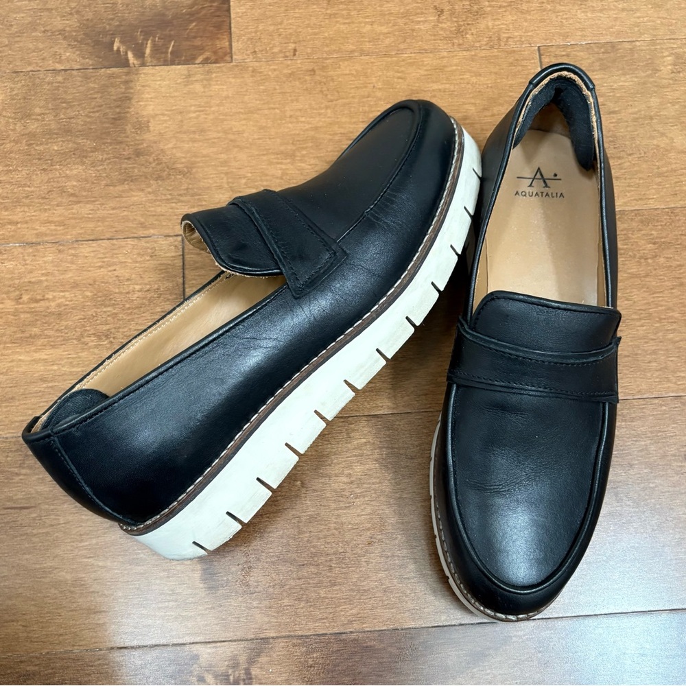 Aquatalia Black Women’s Slip-On Loafers 8.5